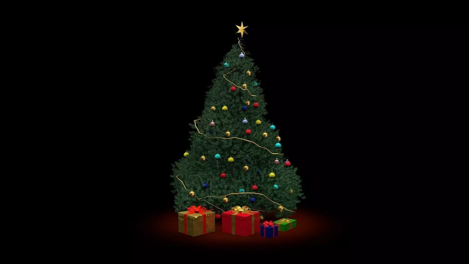 Christmas Tree Decorated 3D 3D model_0