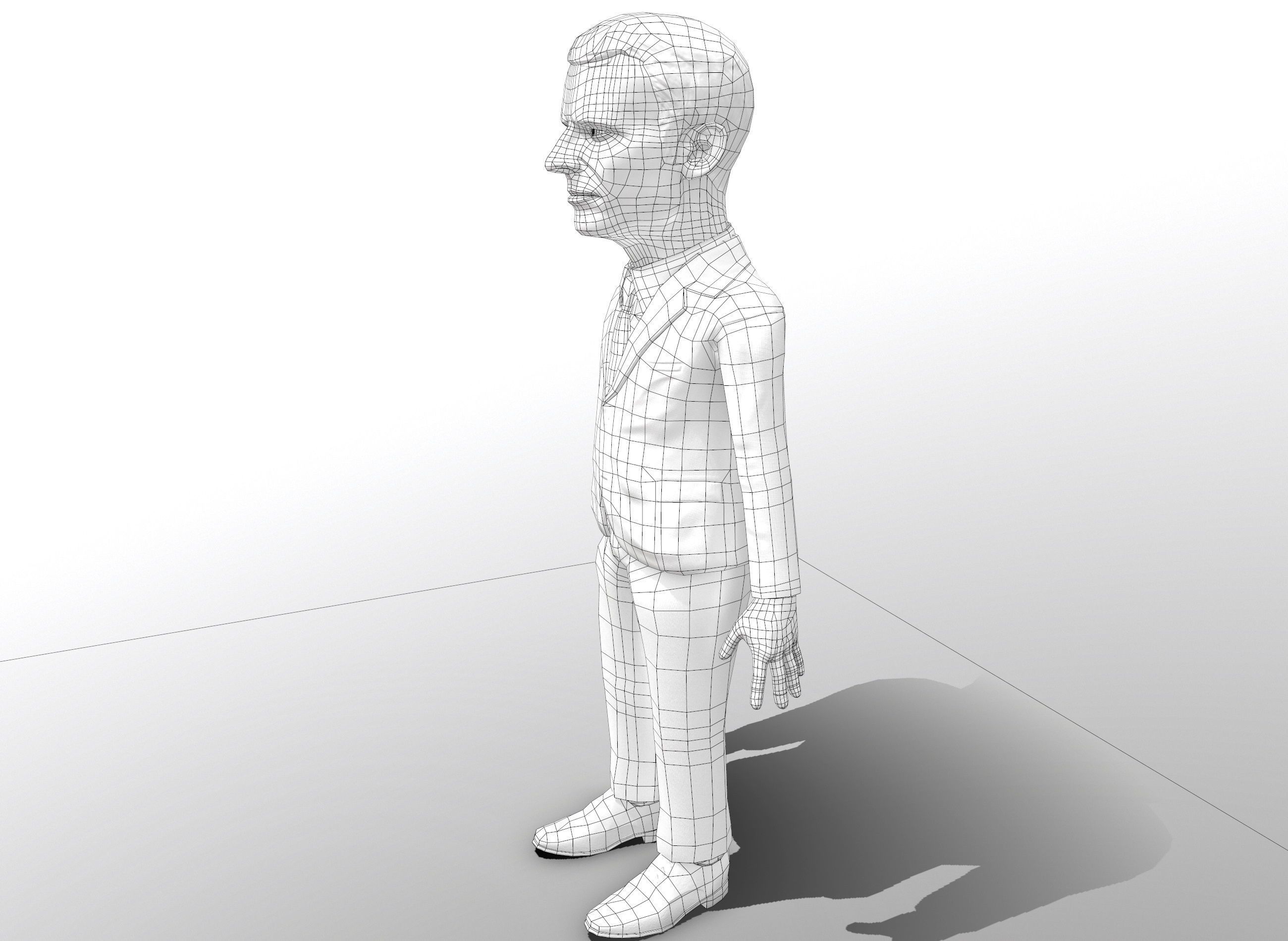 Macron stylized game ready 3D character Low-poly 3D model_13