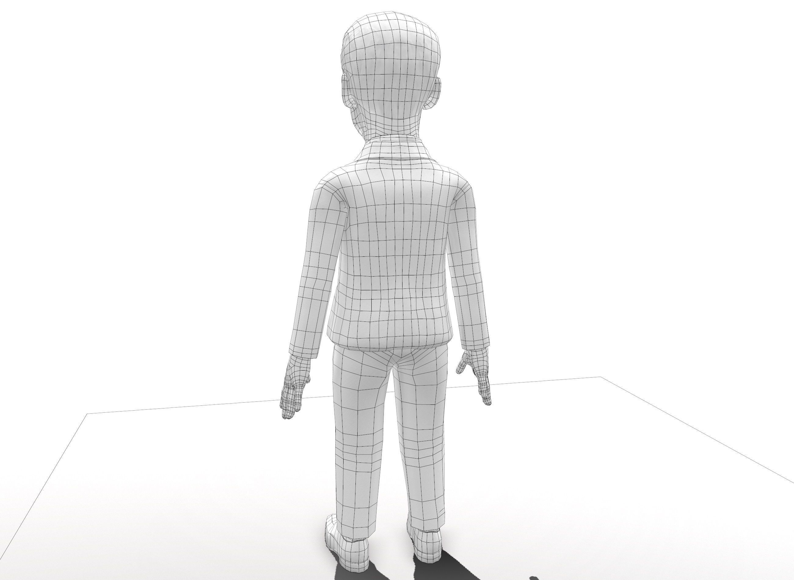 Macron stylized game ready 3D character Low-poly 3D model_14