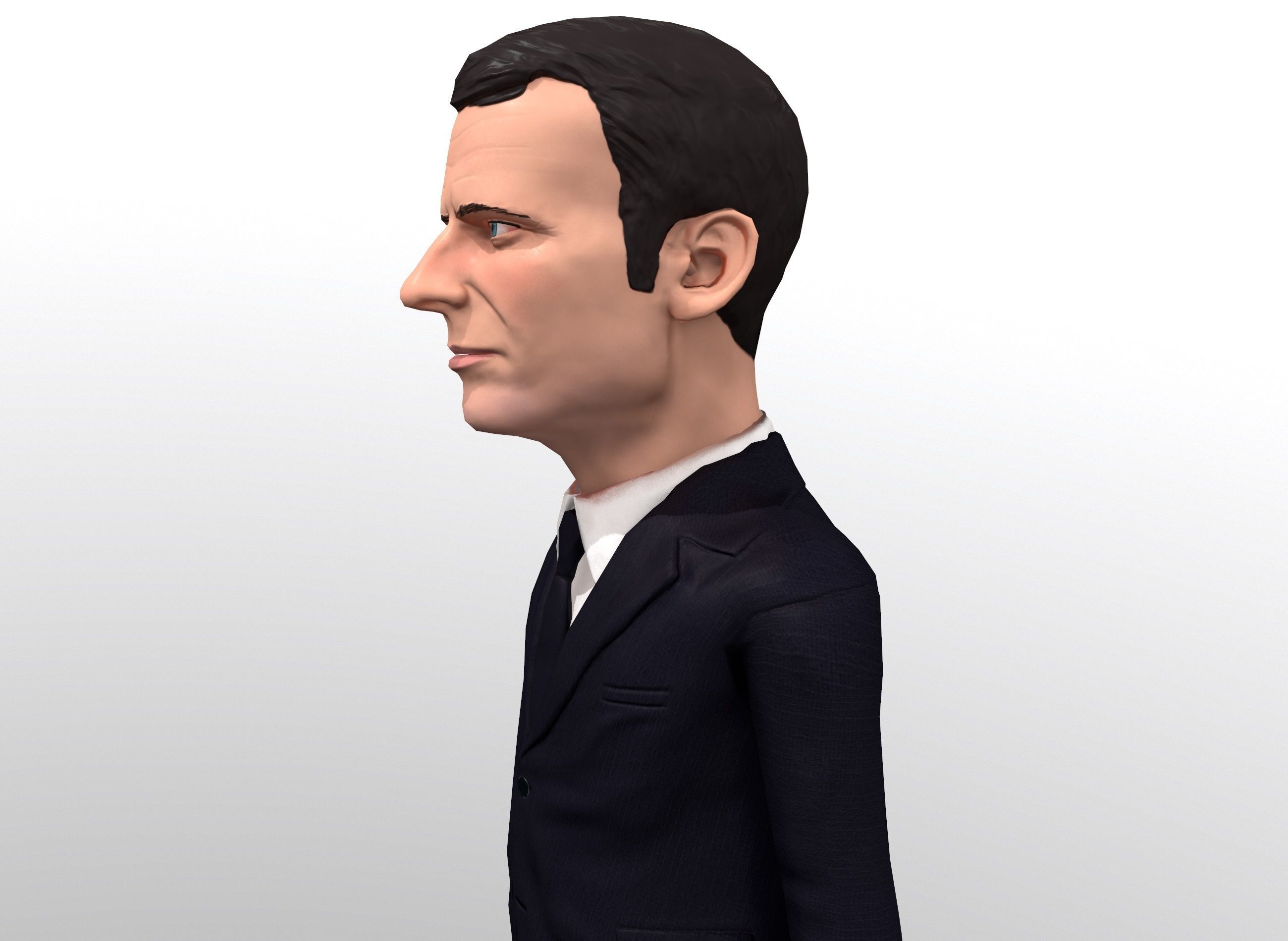Macron stylized game ready 3D character Low-poly 3D model_5