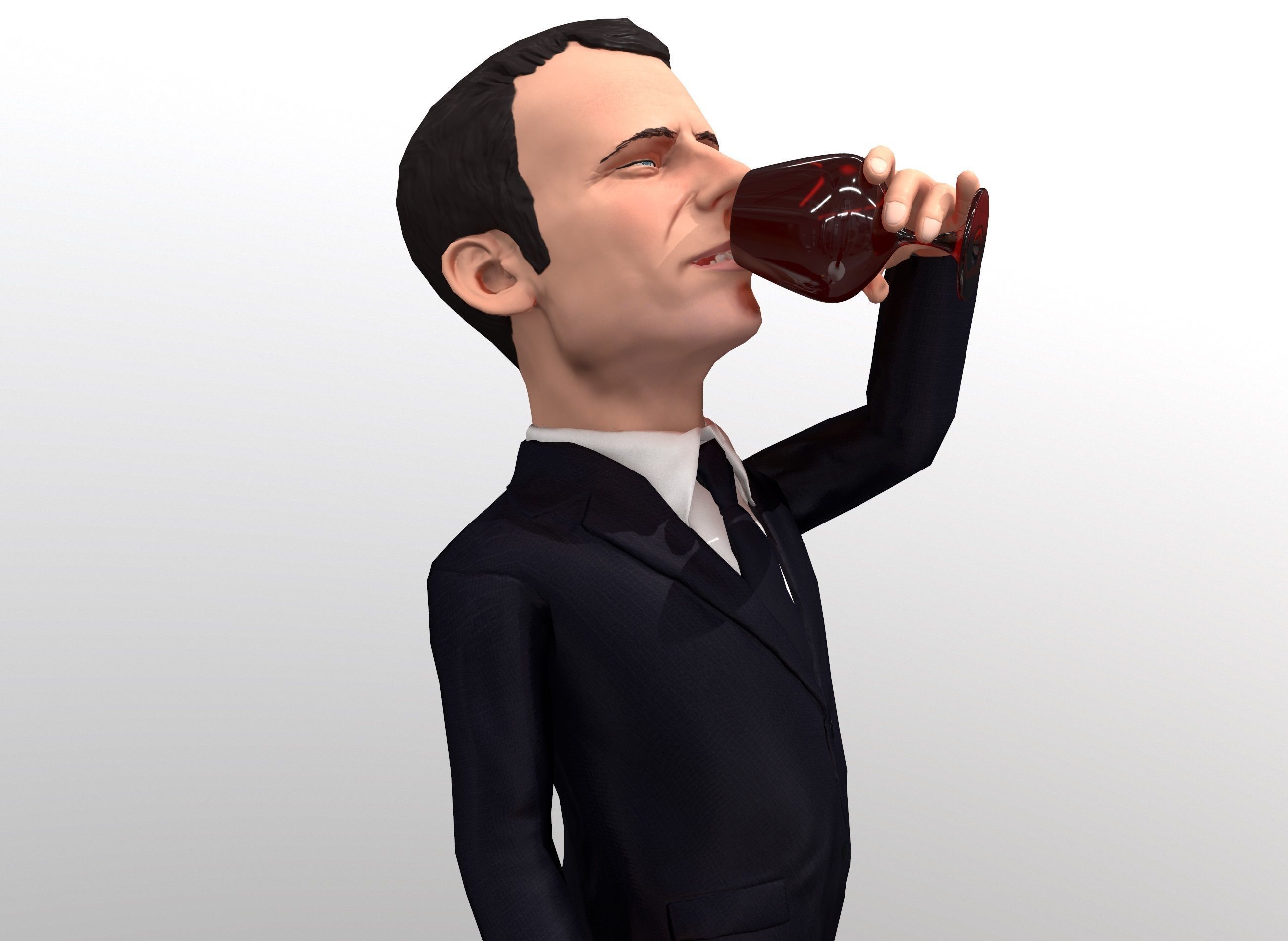 Macron stylized game ready 3D character Low-poly 3D model_10
