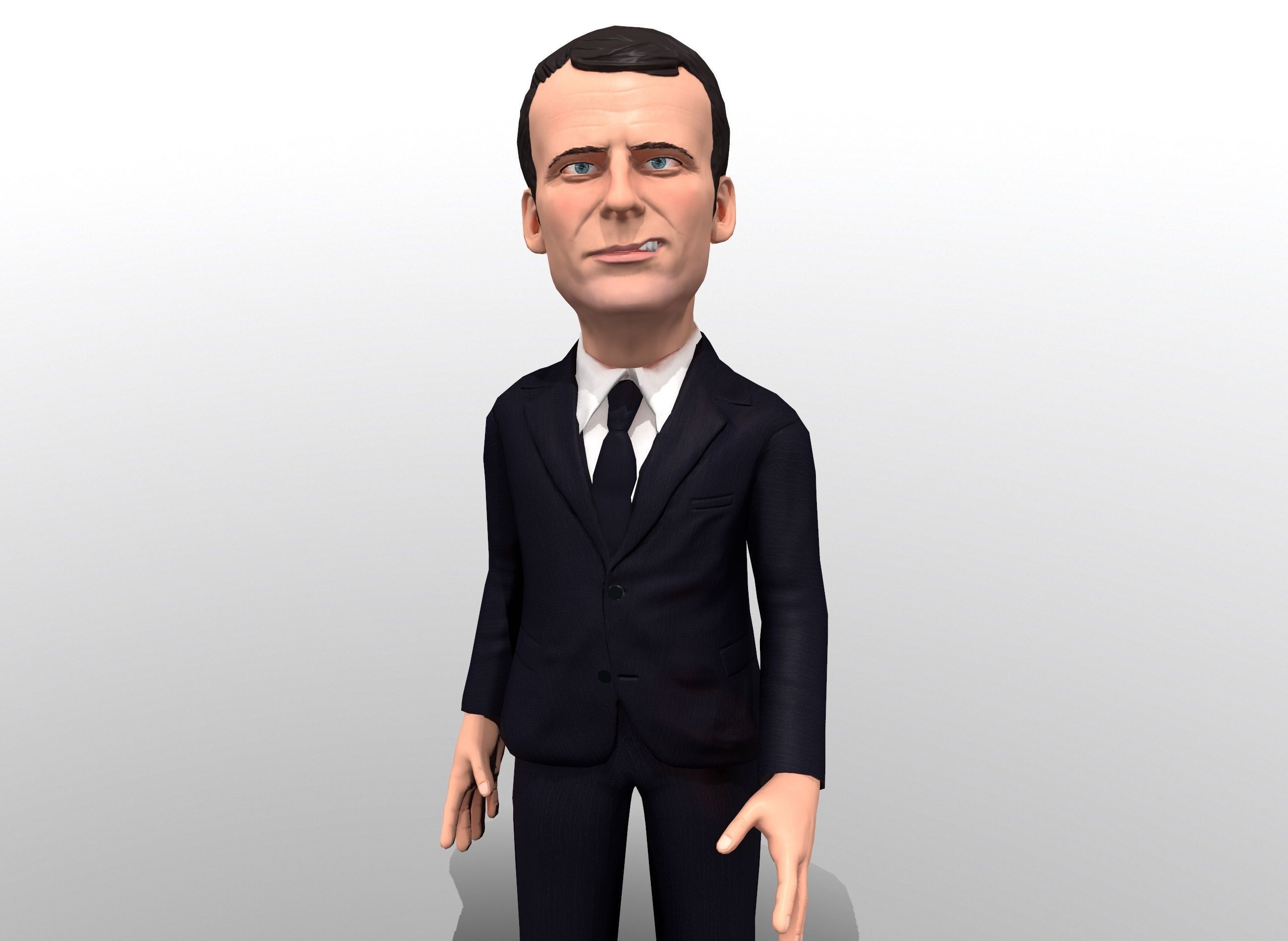 Macron stylized game ready 3D character Low-poly 3D model_9