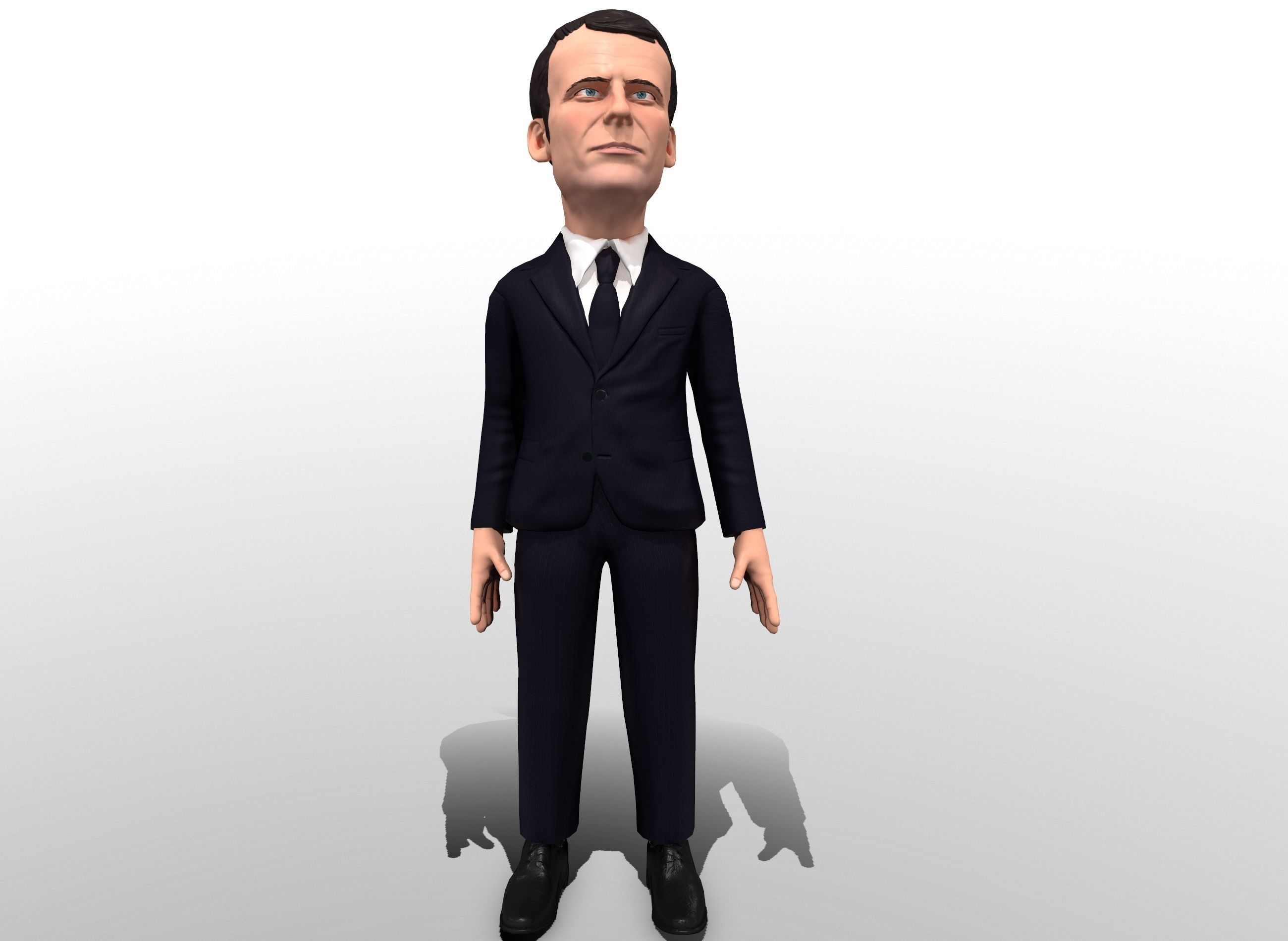 Macron stylized game ready 3D character Low-poly 3D model_6
