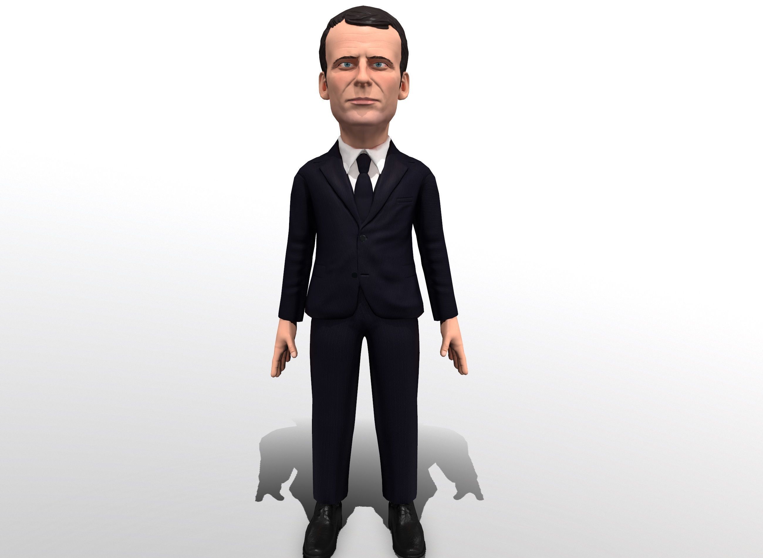 Macron stylized game ready 3D character Low-poly 3D model_8