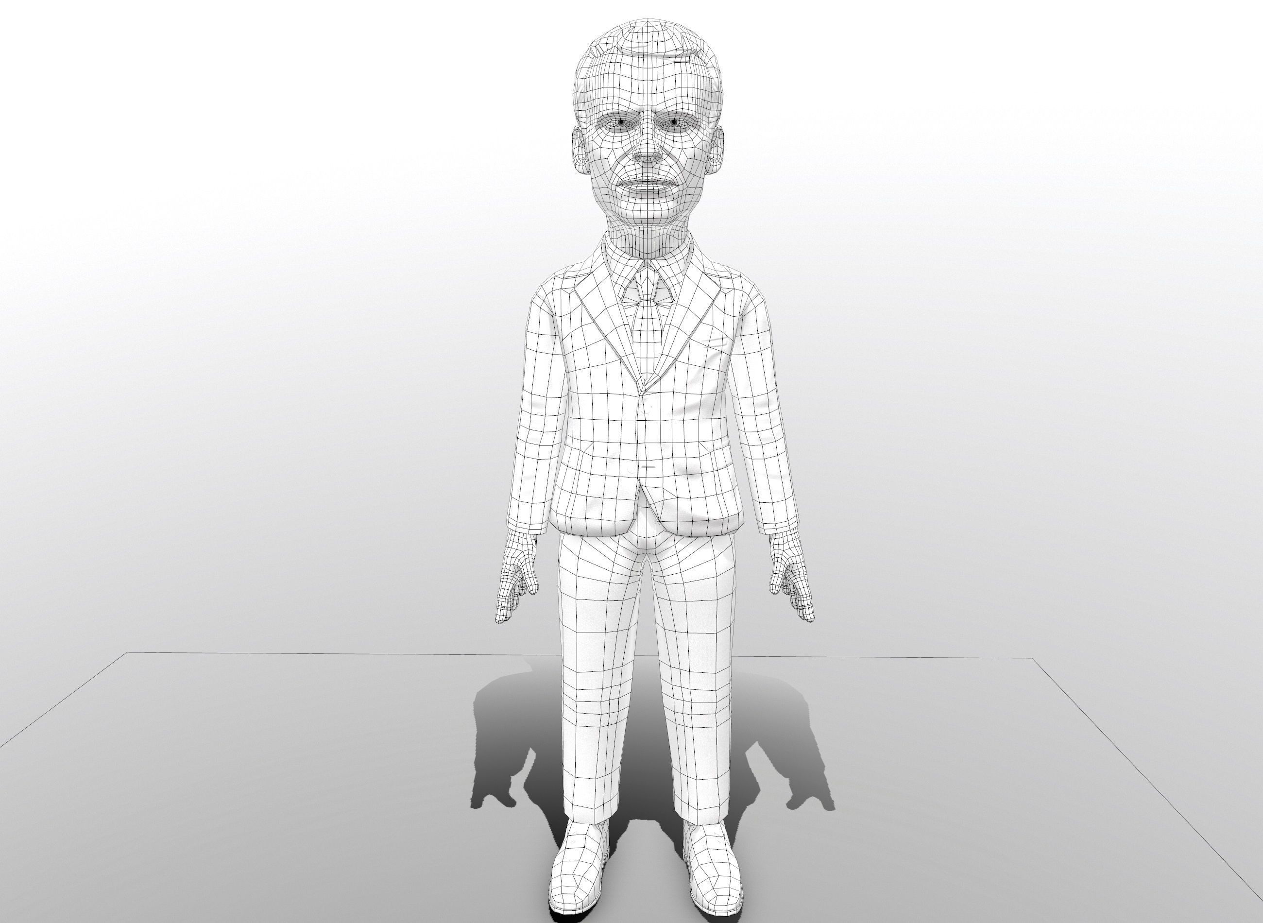 Macron stylized game ready 3D character Low-poly 3D model_12