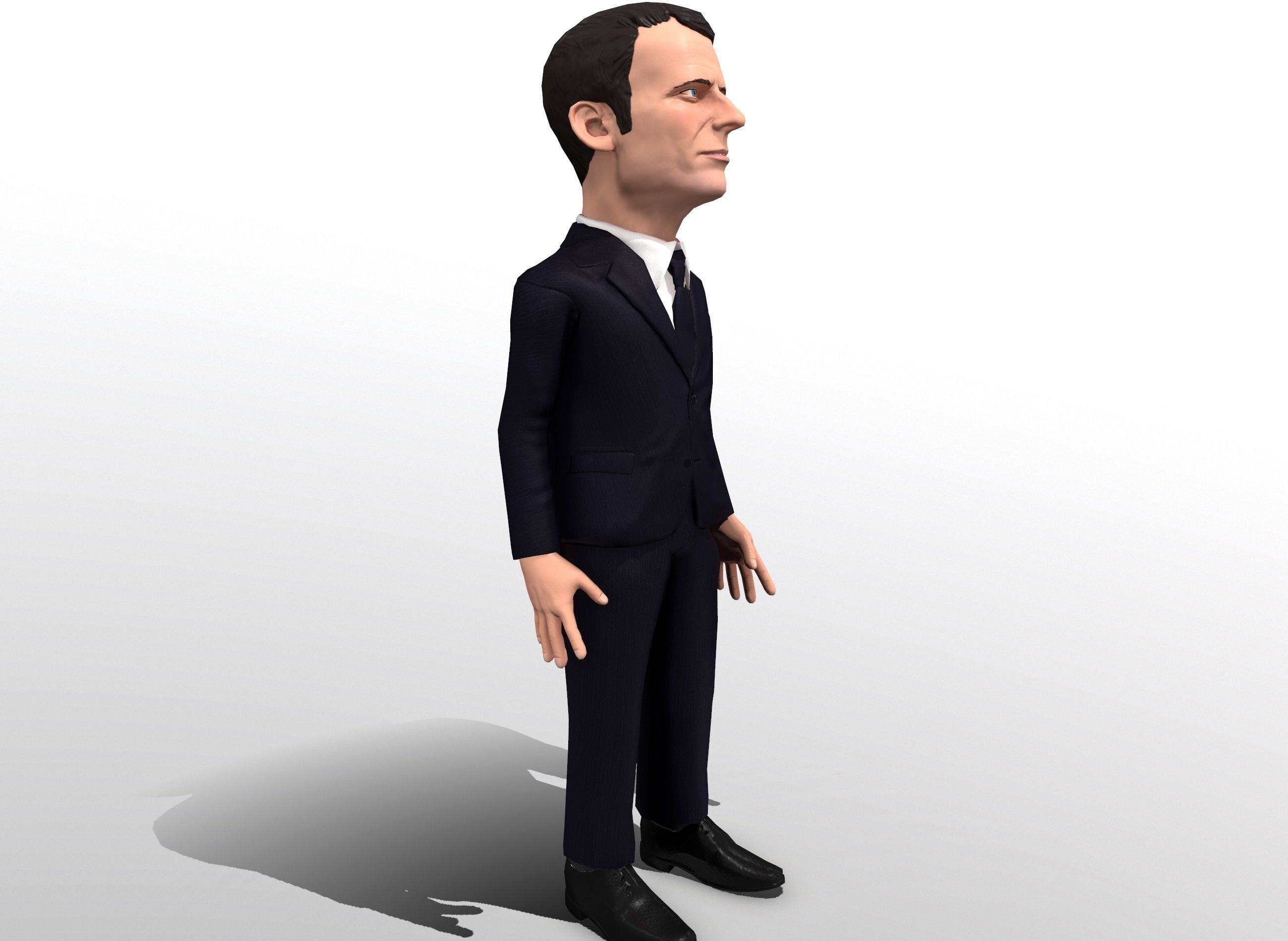 Macron stylized game ready 3D character Low-poly 3D model_7