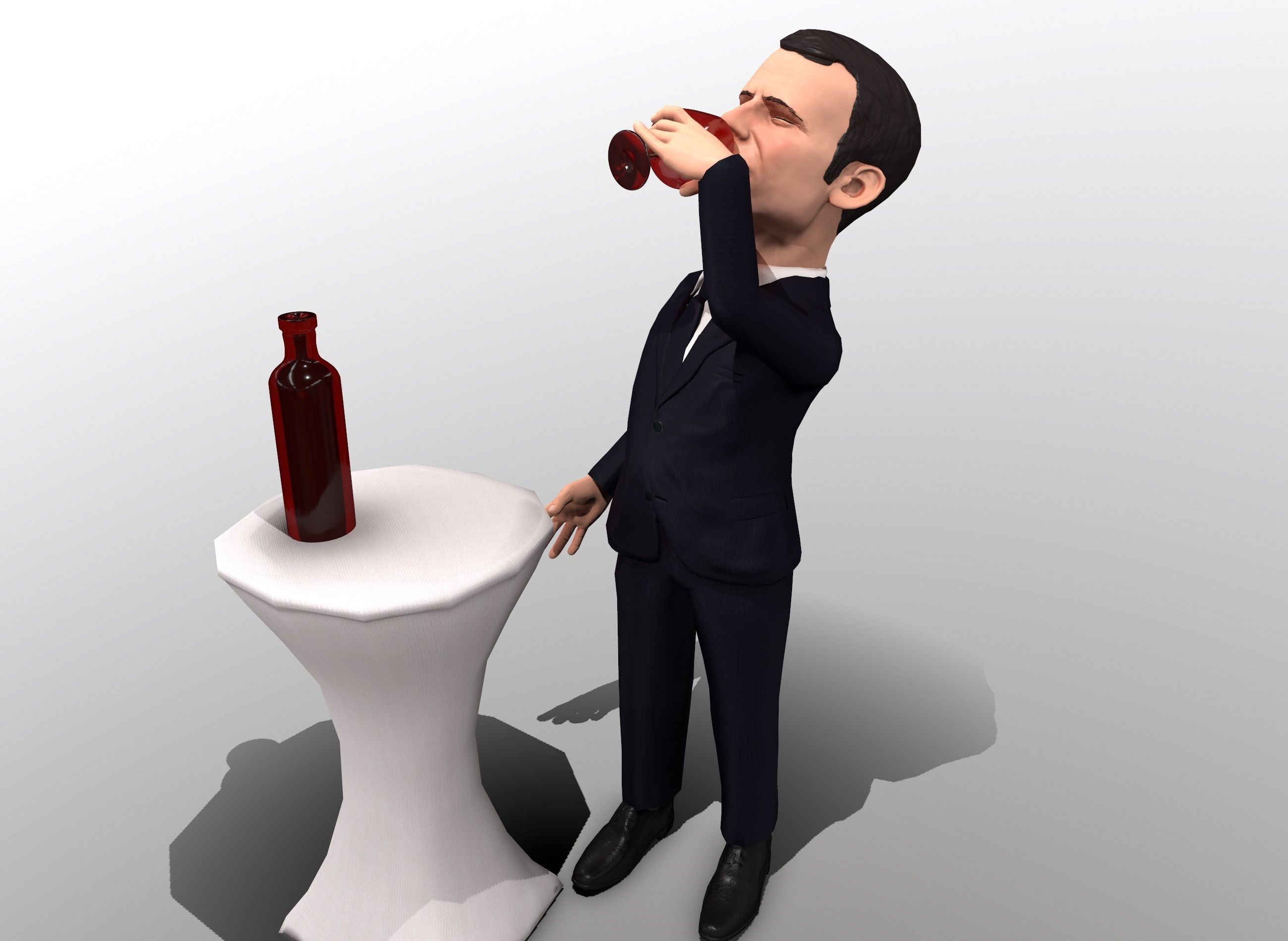 Macron stylized game ready 3D character Low-poly 3D model_11