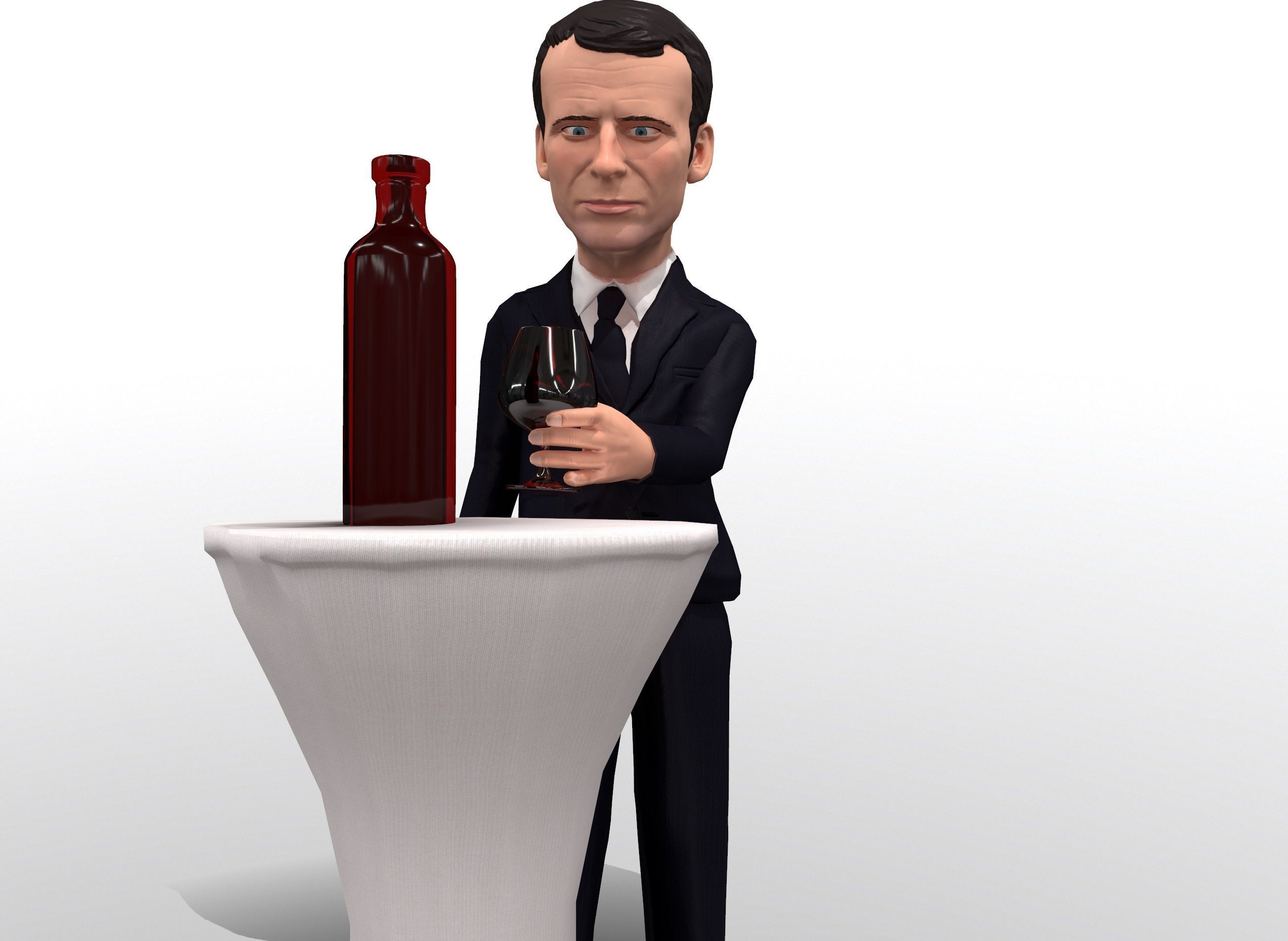 Macron stylized game ready 3D character Low-poly 3D model_4
