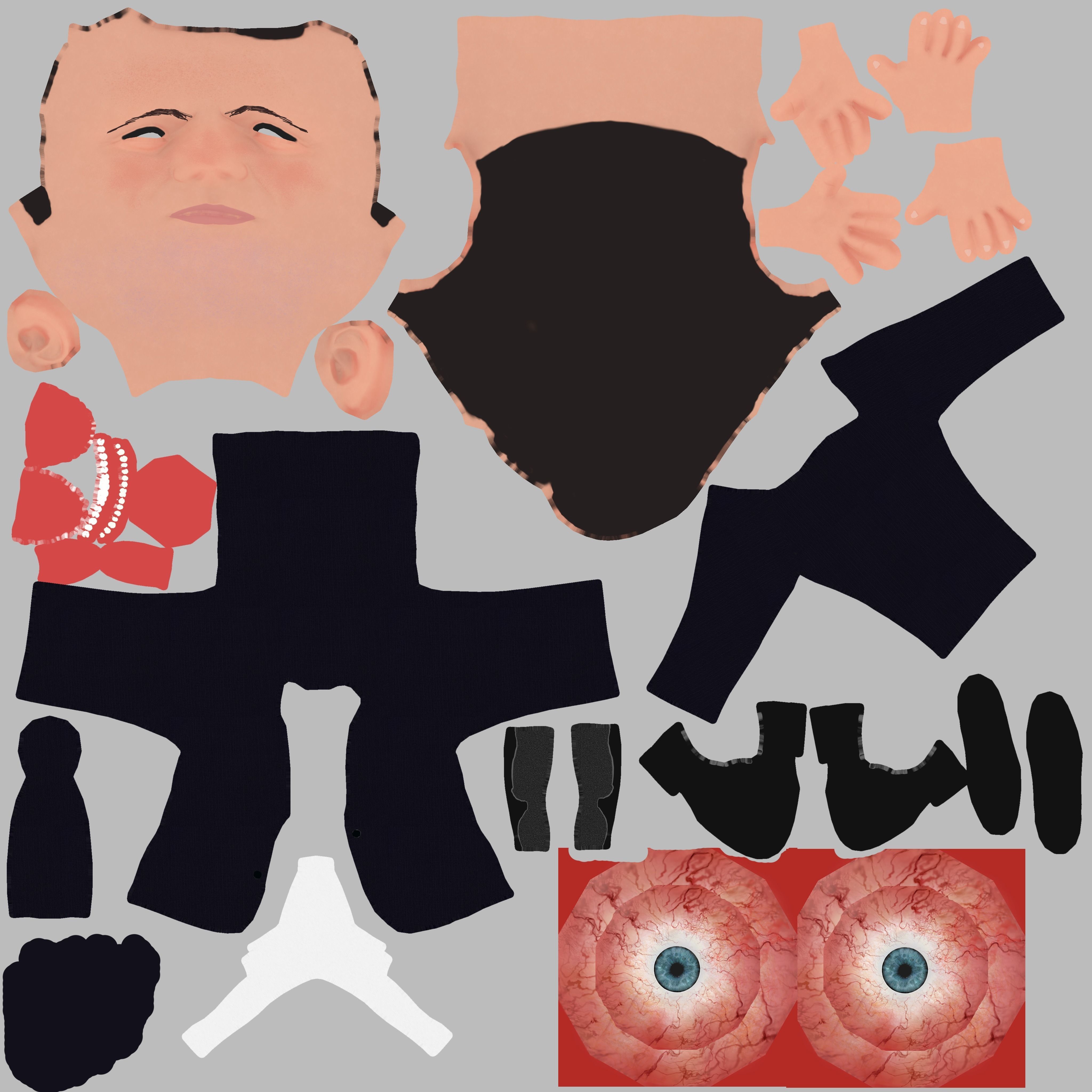 Macron stylized game ready 3D character Low-poly 3D model_15