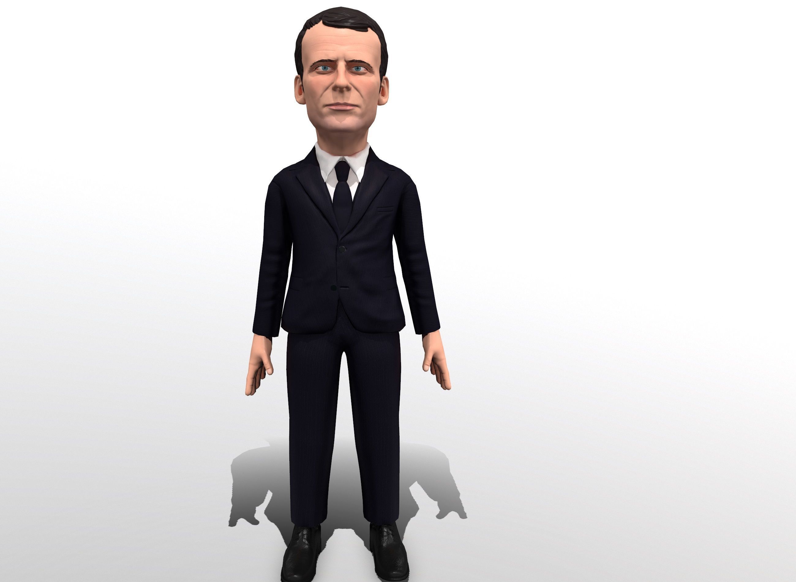 Macron stylized game ready 3D character Low-poly 3D model_2