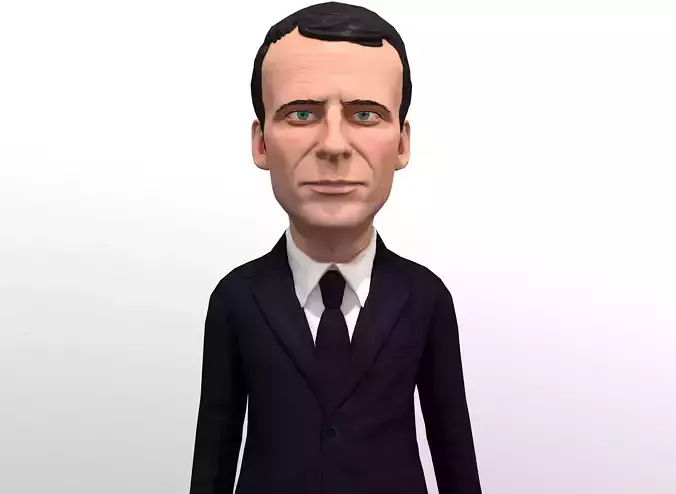 Macron stylized game ready 3D character Low-poly 3D model