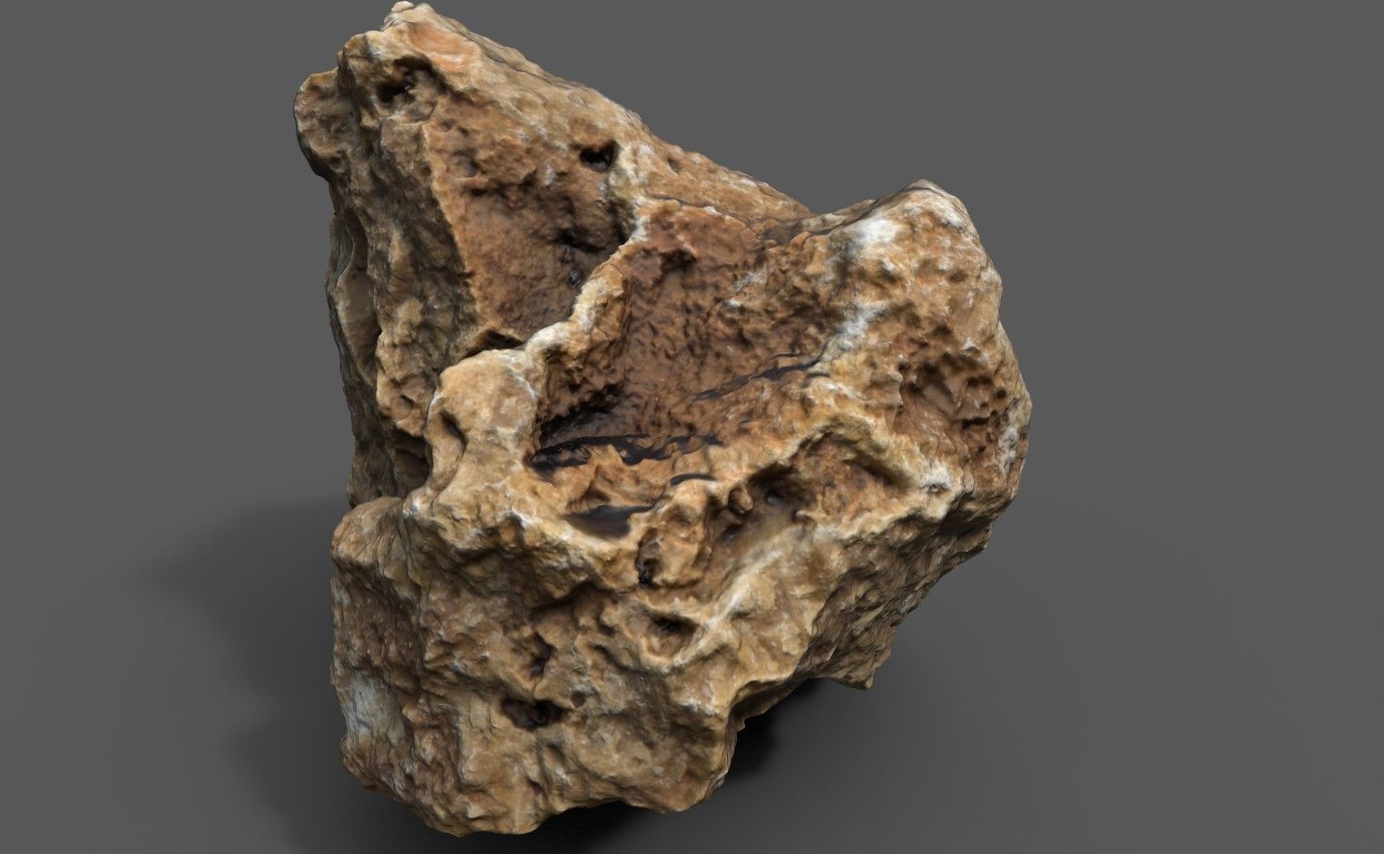 Dry Mud Stone Low-poly 3D model_2