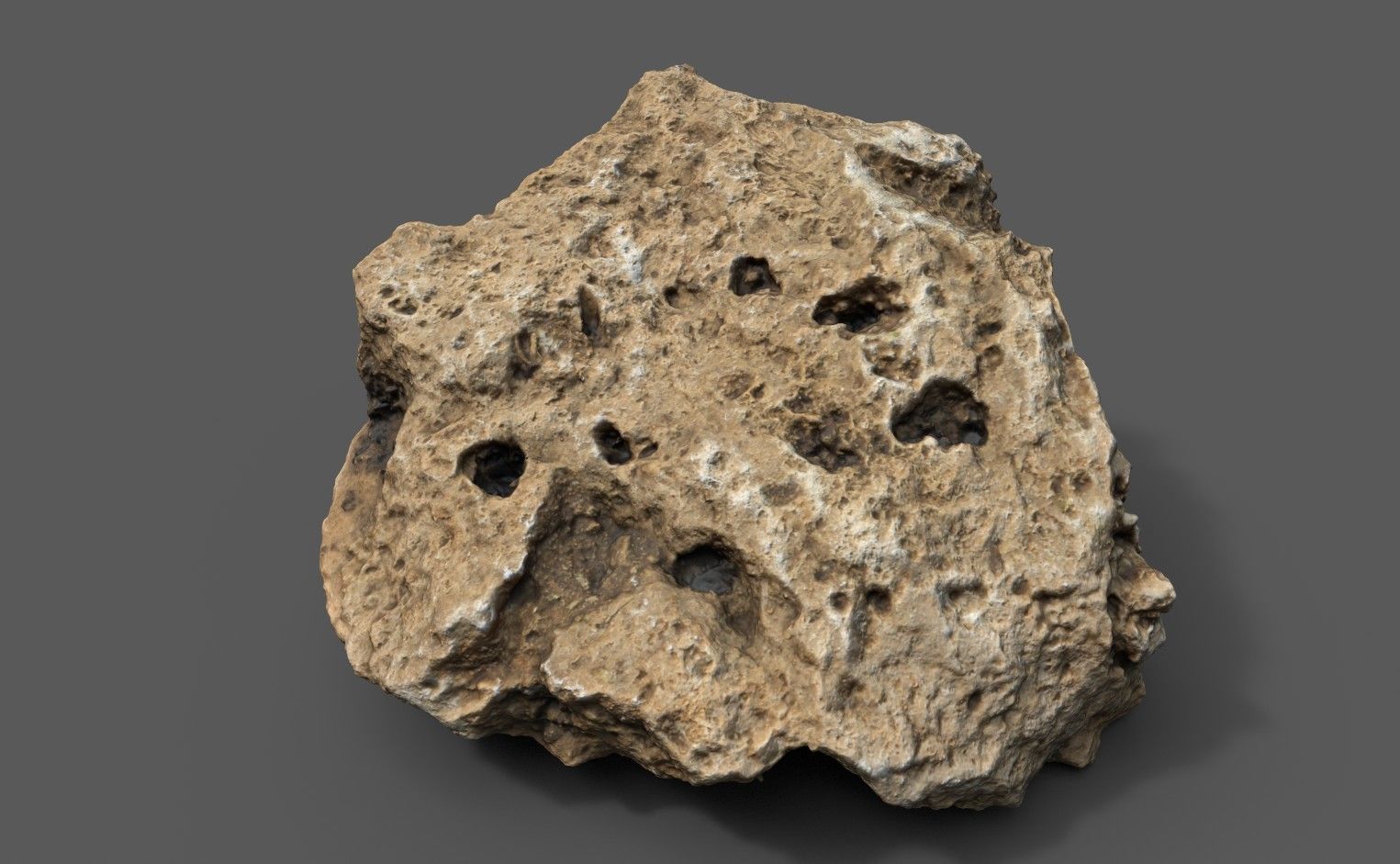Dry Mud Stone Low-poly 3D model_3