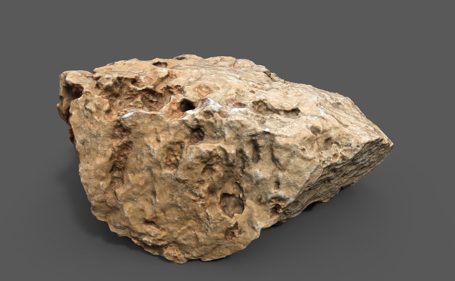Dry Mud Stone Low-poly 3D model_8