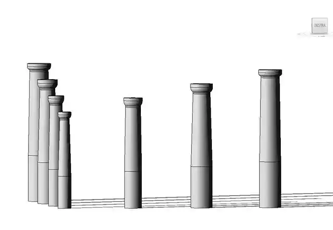 3D Parametrich Doric Column REVIT - 3Ds max Low-poly 3D model