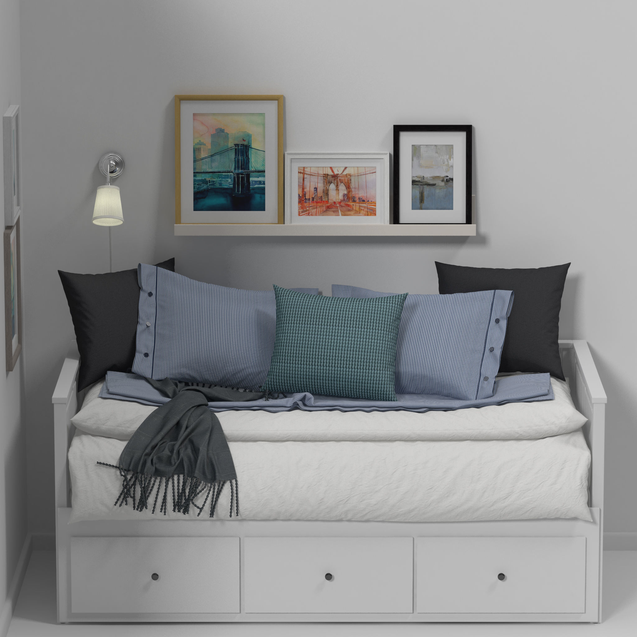 Hemnes Bed 3D model_5
