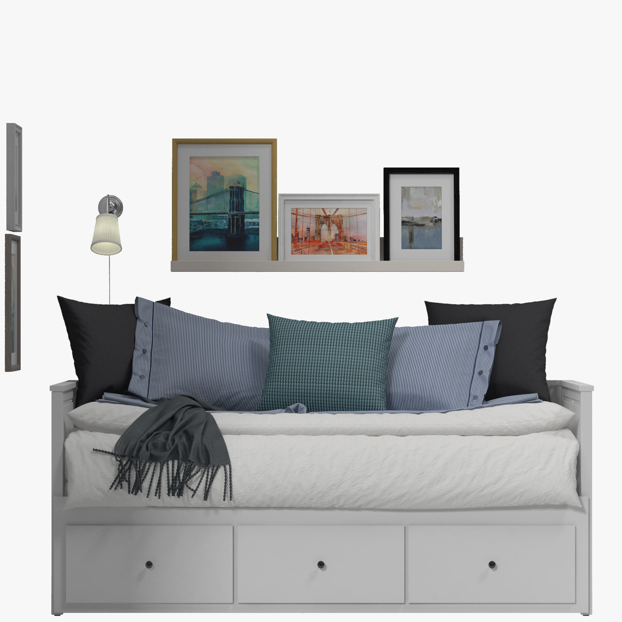 Hemnes Bed 3D model_4