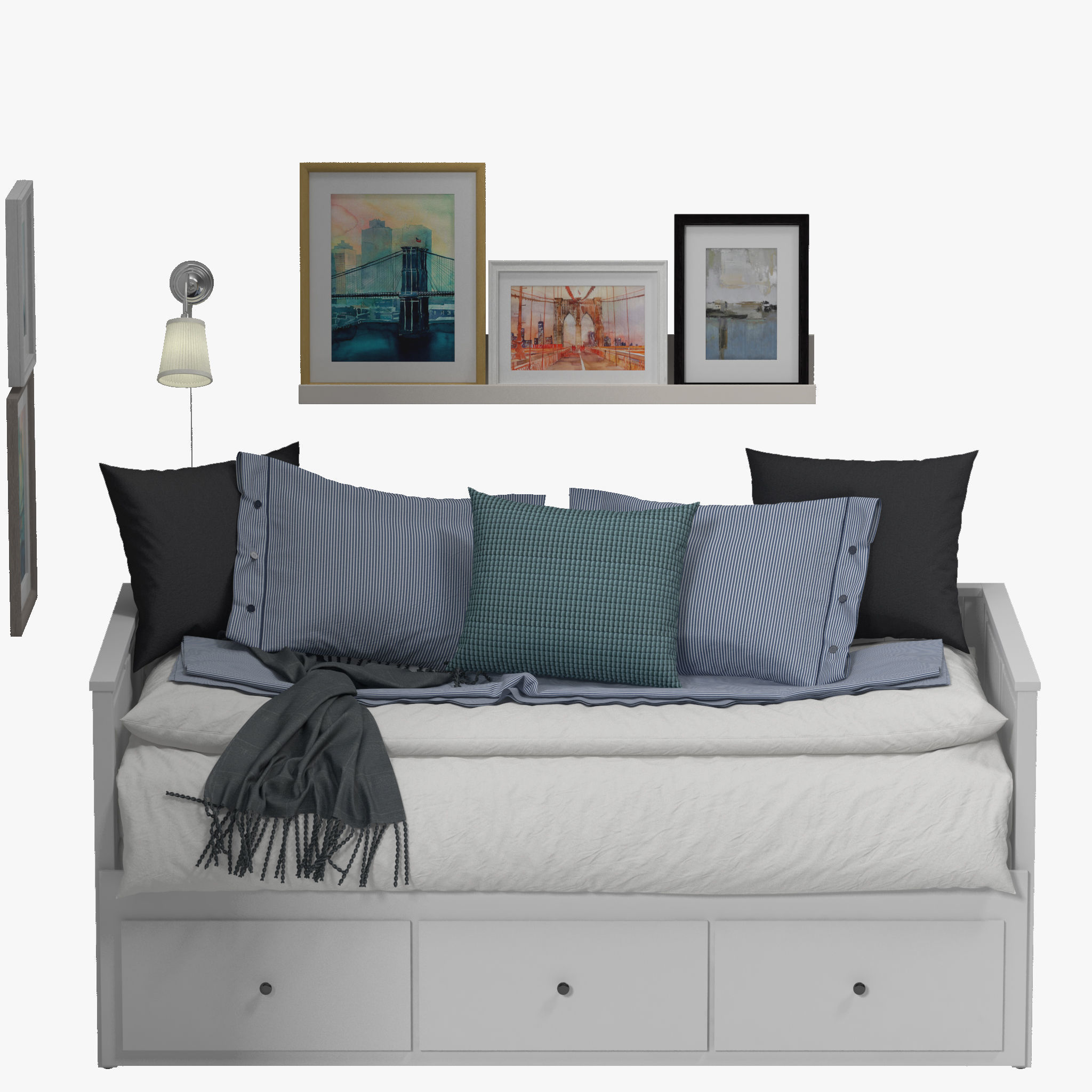 Hemnes Bed 3D model_6