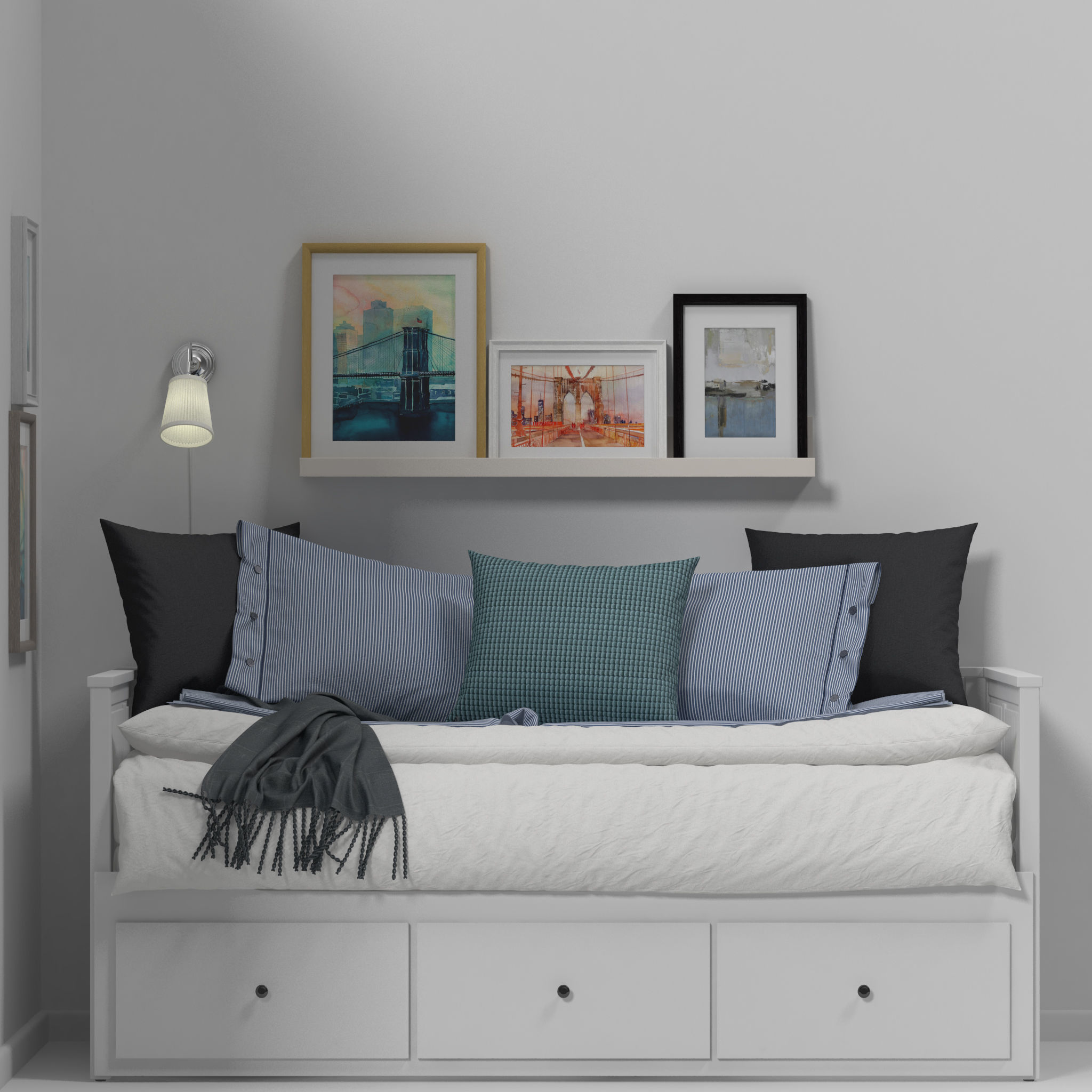 Hemnes Bed 3D model_3