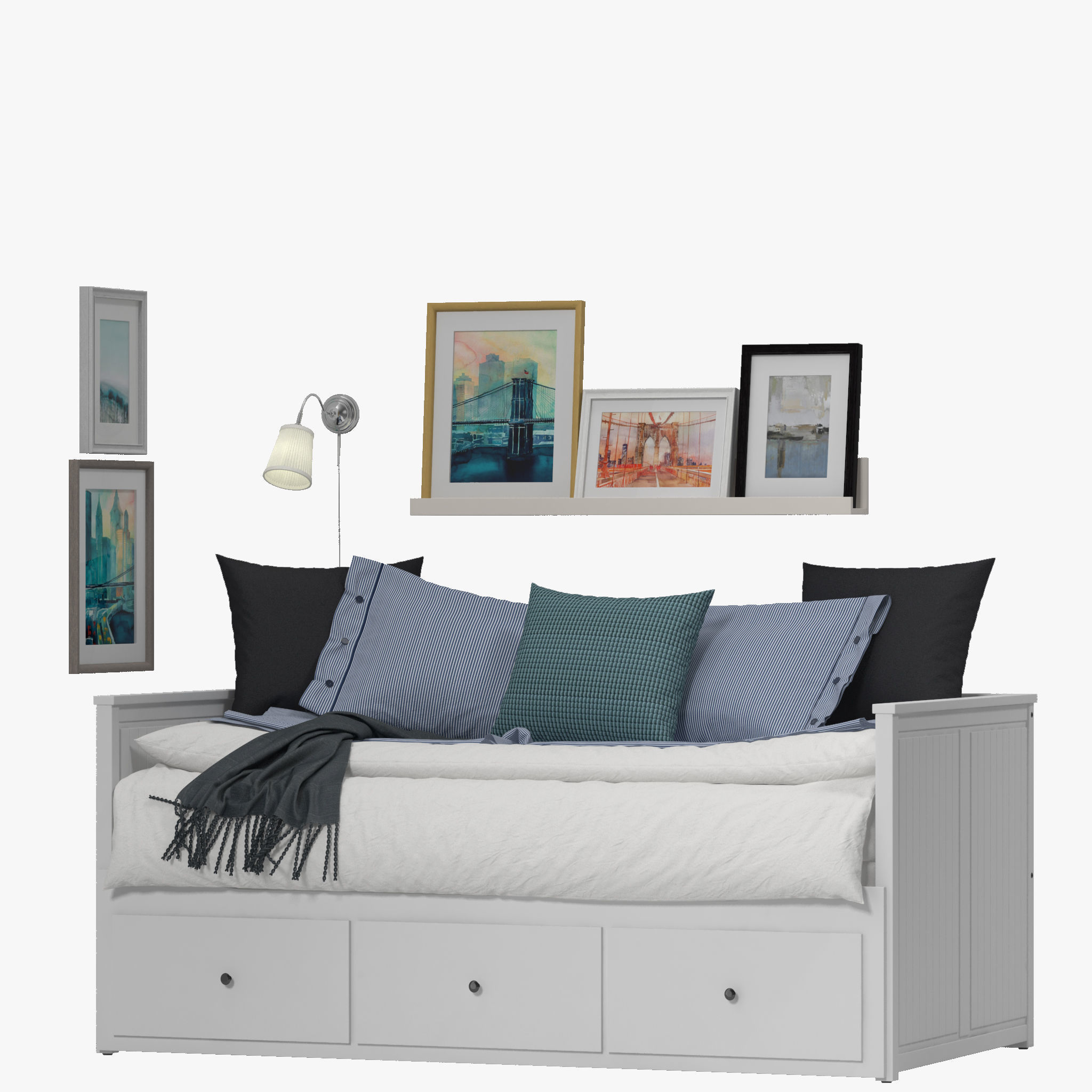 Hemnes Bed 3D model_2