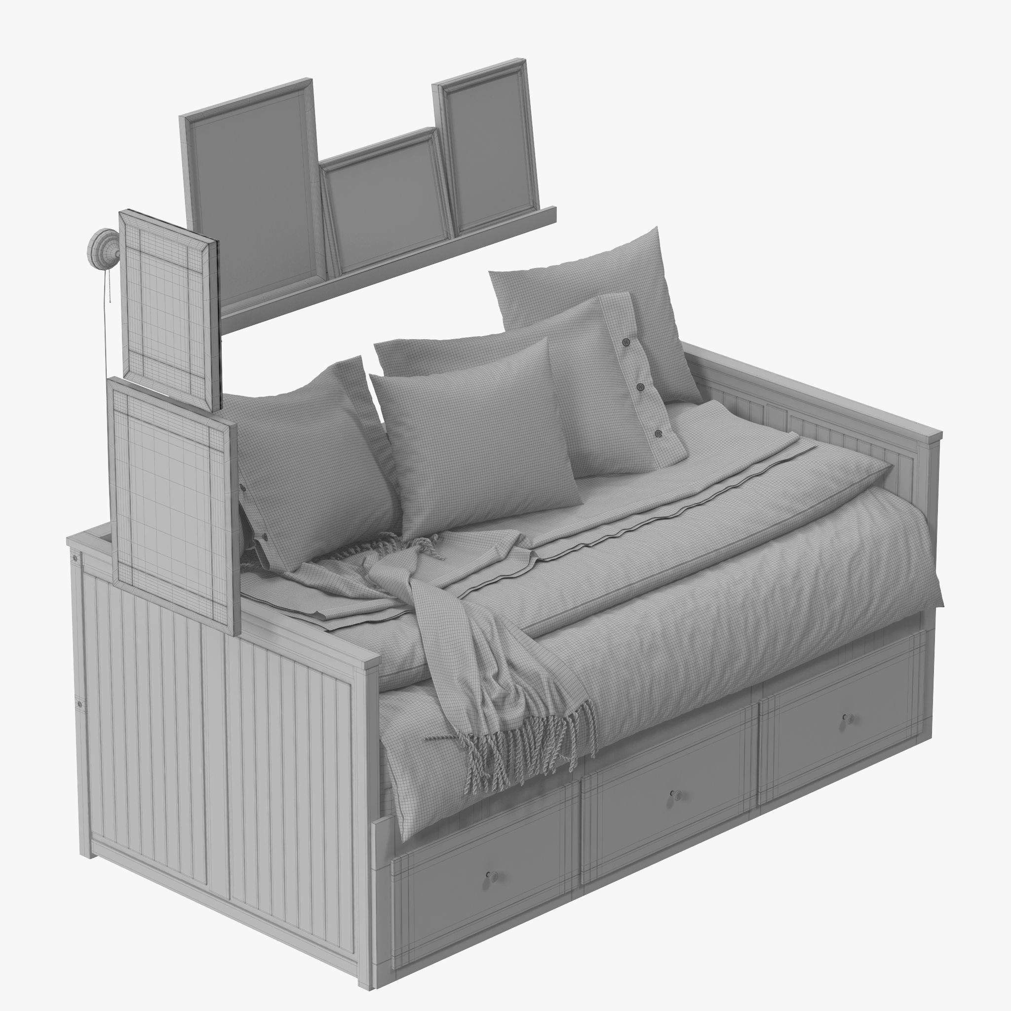 Hemnes Bed 3D model_22