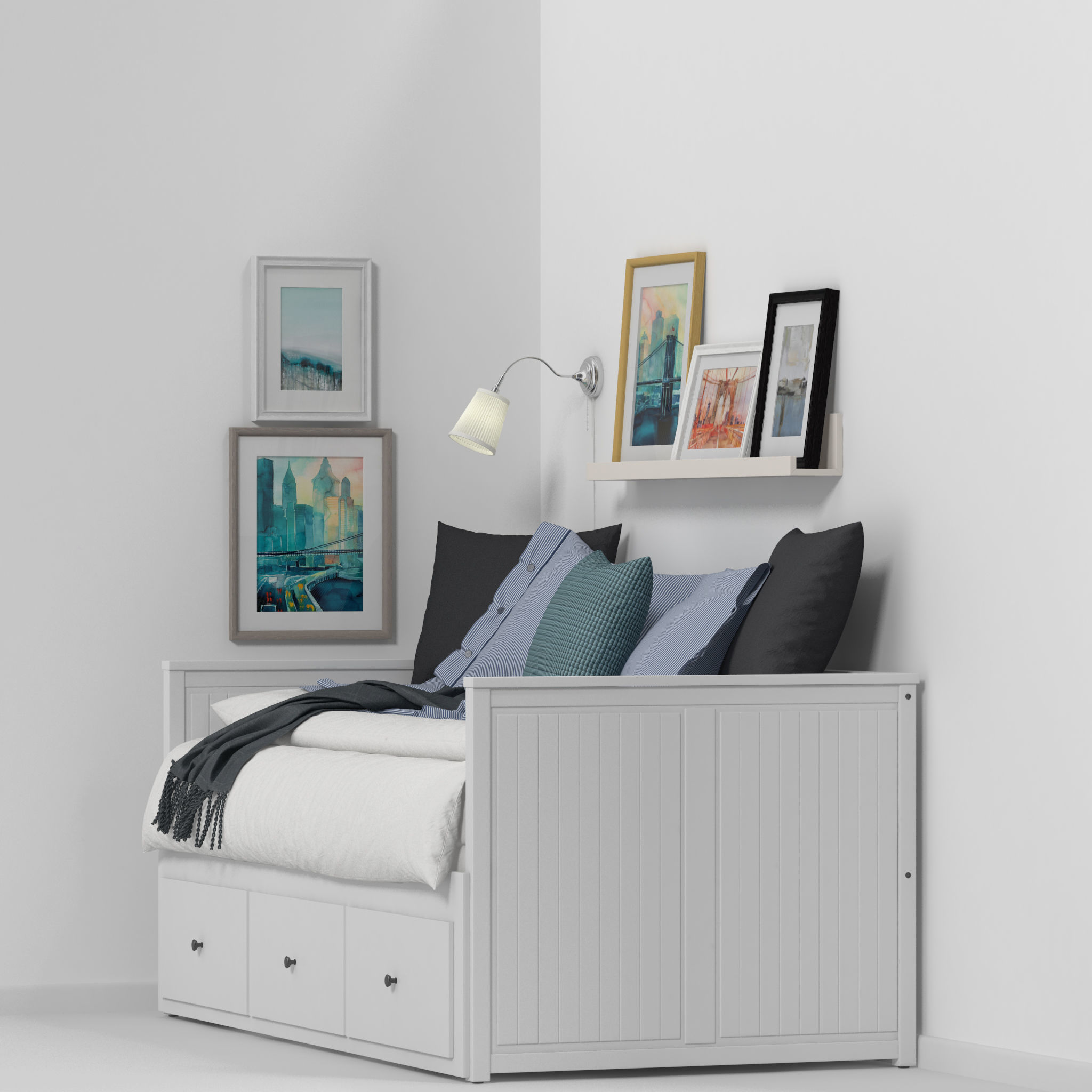 Hemnes Bed 3D model_11