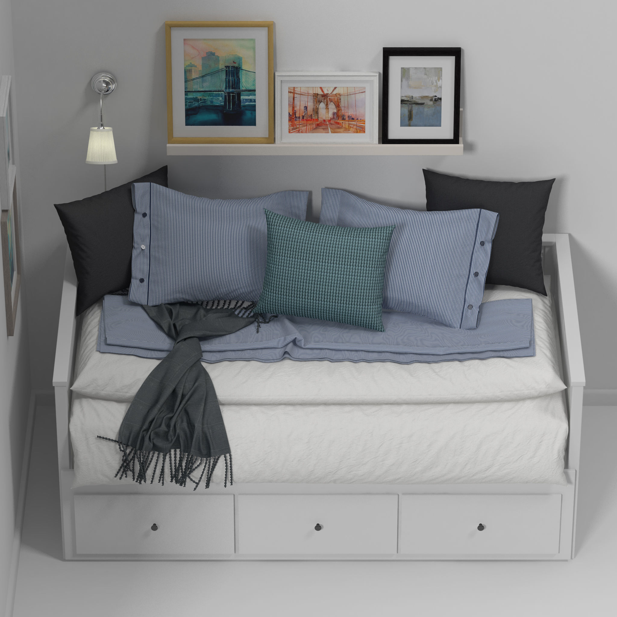 Hemnes Bed 3D model_7