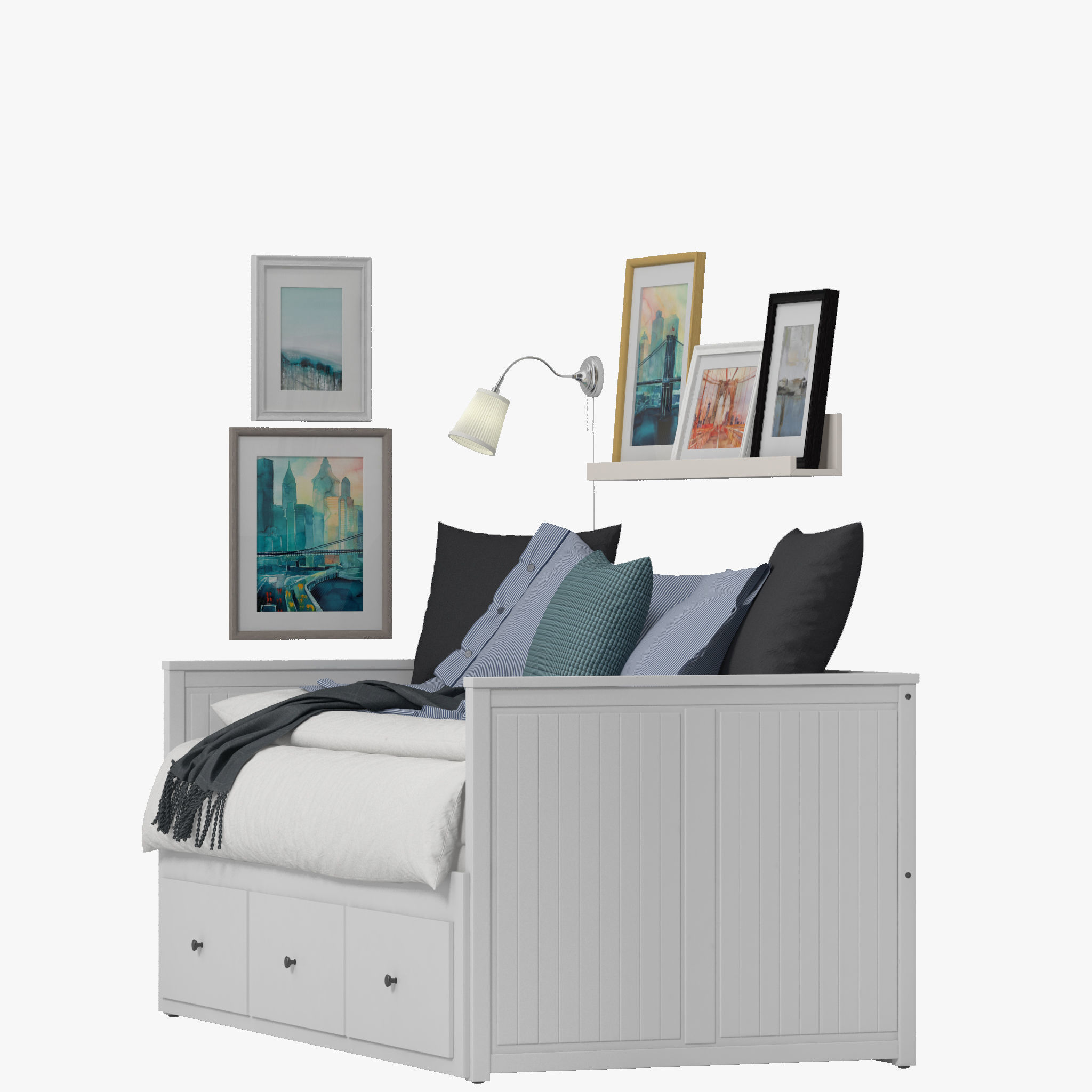 Hemnes Bed 3D model_12