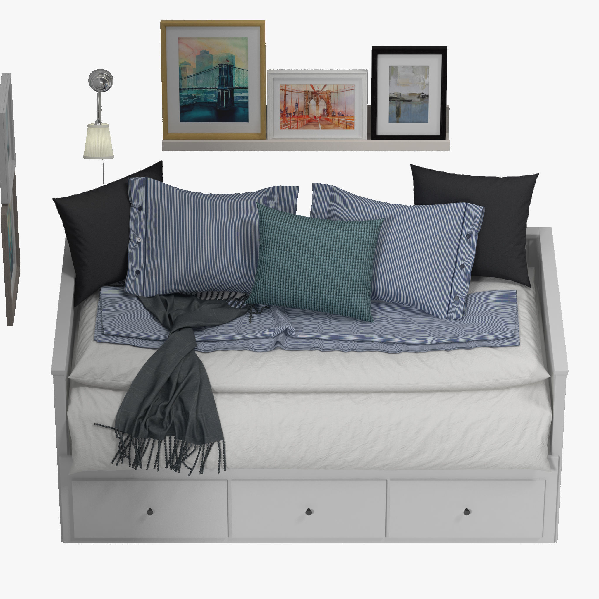 Hemnes Bed 3D model_8