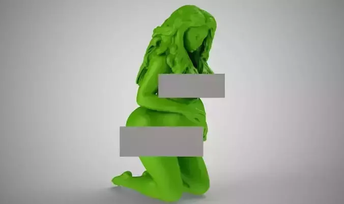 Expectant pregnant woman 3D print model