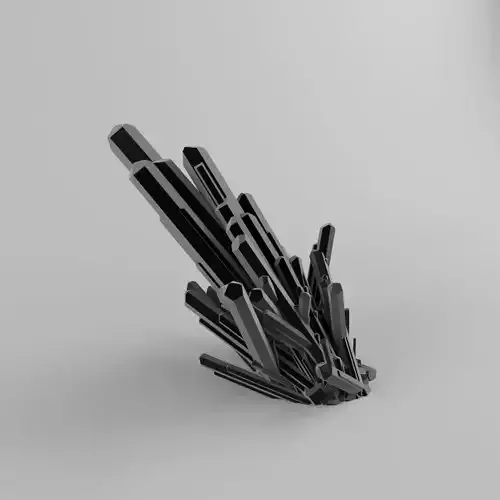 Crystal Emerald Gems Black and White 3D Object 3ds 2019