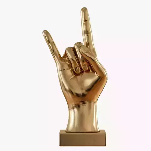 Figurine hand rock on table top 2 3D model