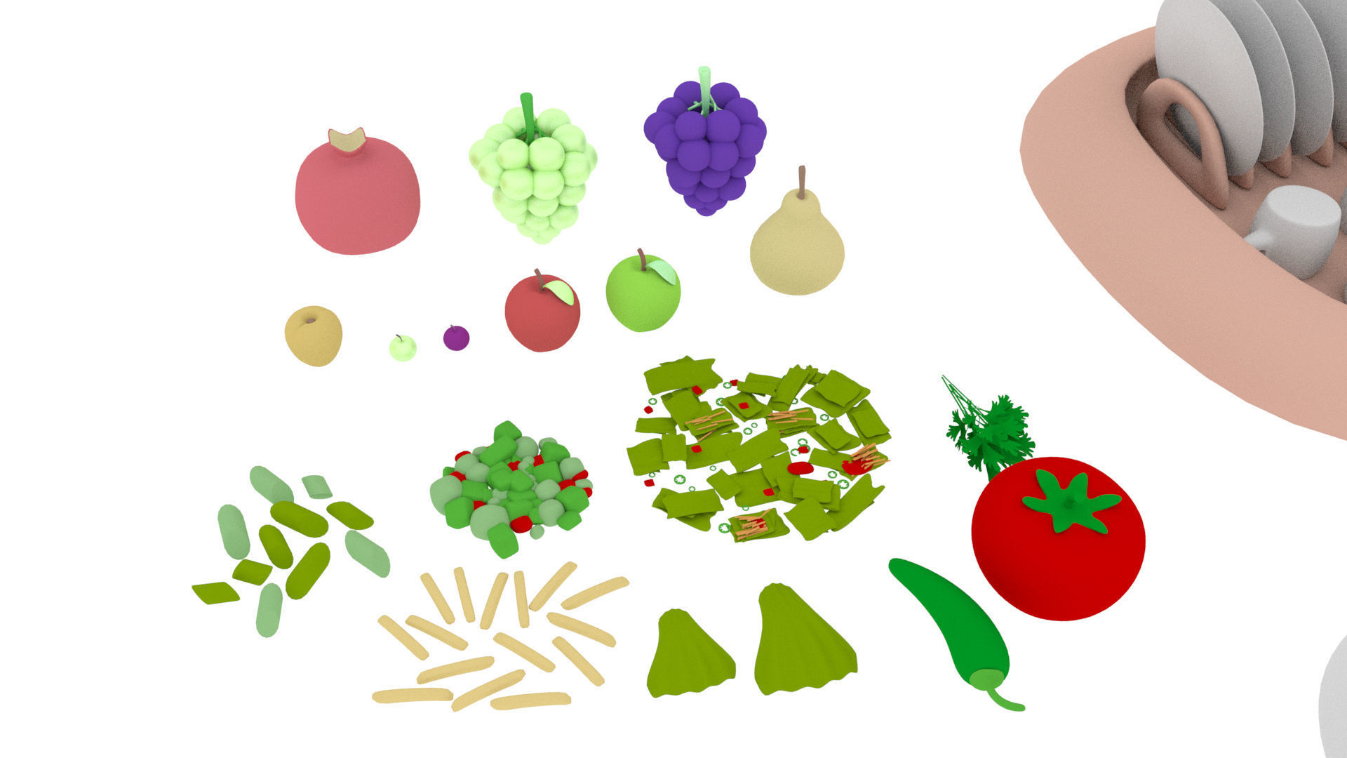 Cartoon Assets Pack Low-poly 3D model_33