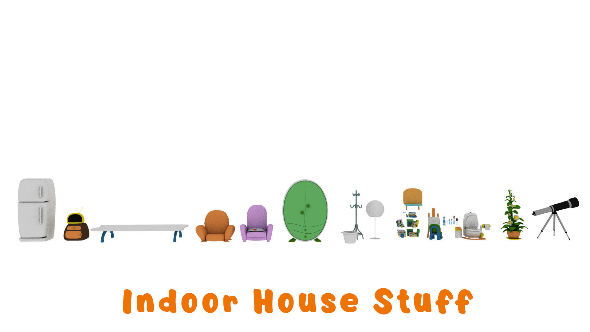 Cartoon Assets Pack Low-poly 3D model_5