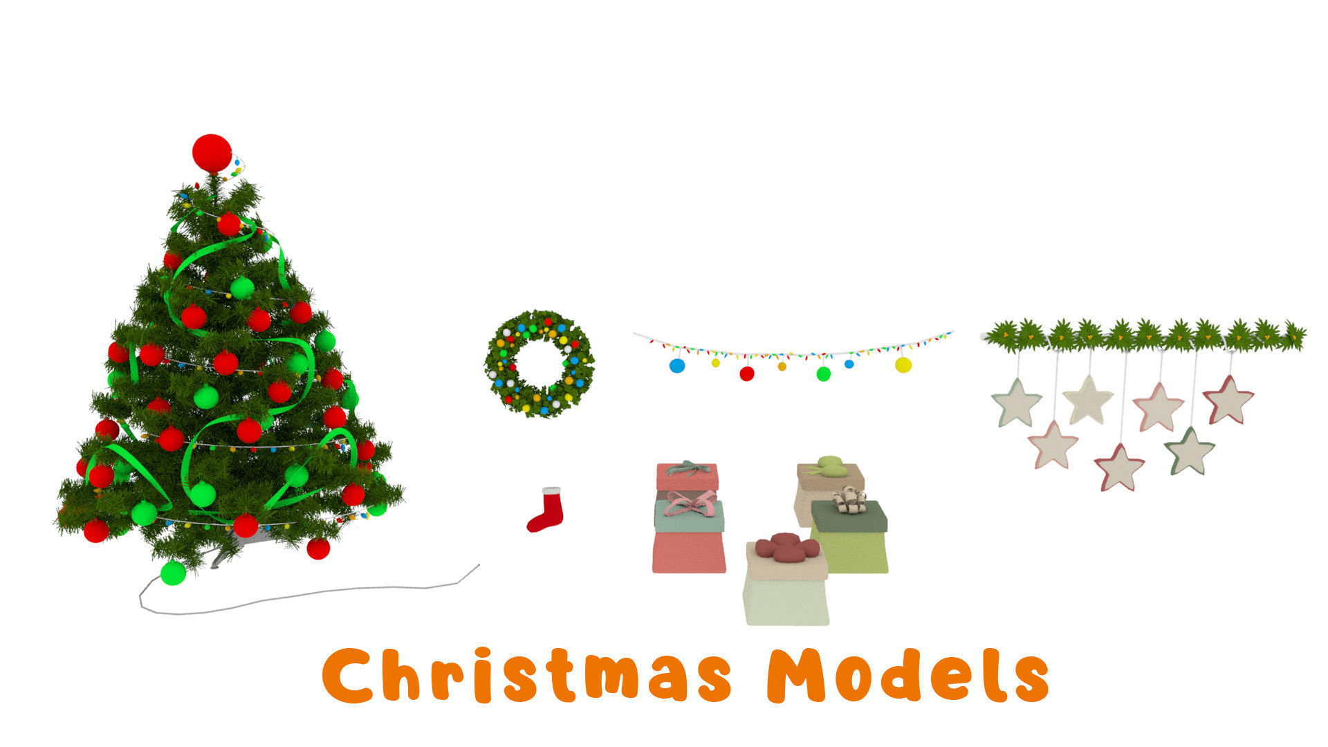 Cartoon Assets Pack Low-poly 3D model_1