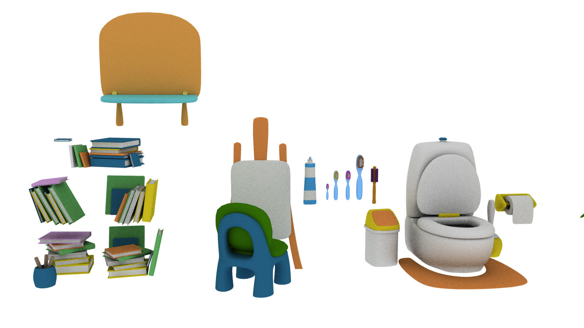Cartoon Assets Pack Low-poly 3D model_12
