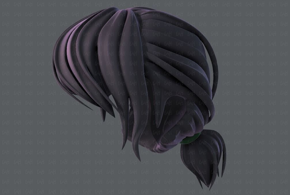 3D Hair style for girl V53 Low-poly 3D model_41