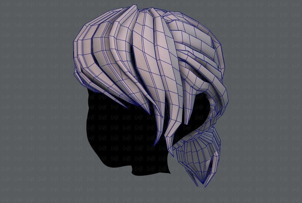 3D Hair style for girl V53 Low-poly 3D model_32
