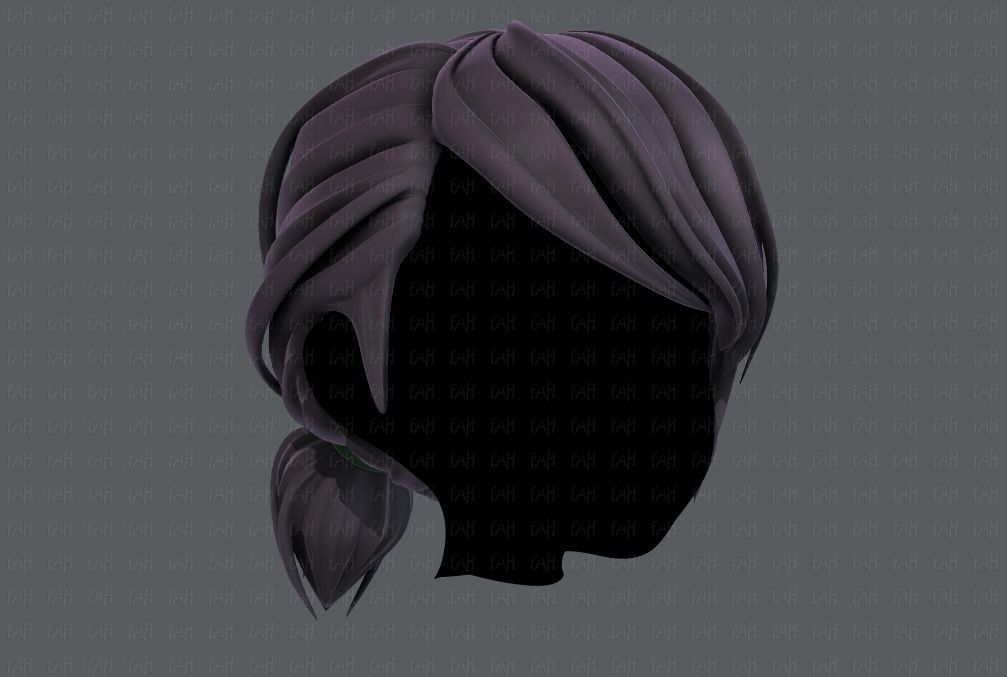 3D Hair style for girl V53 Low-poly 3D model_2
