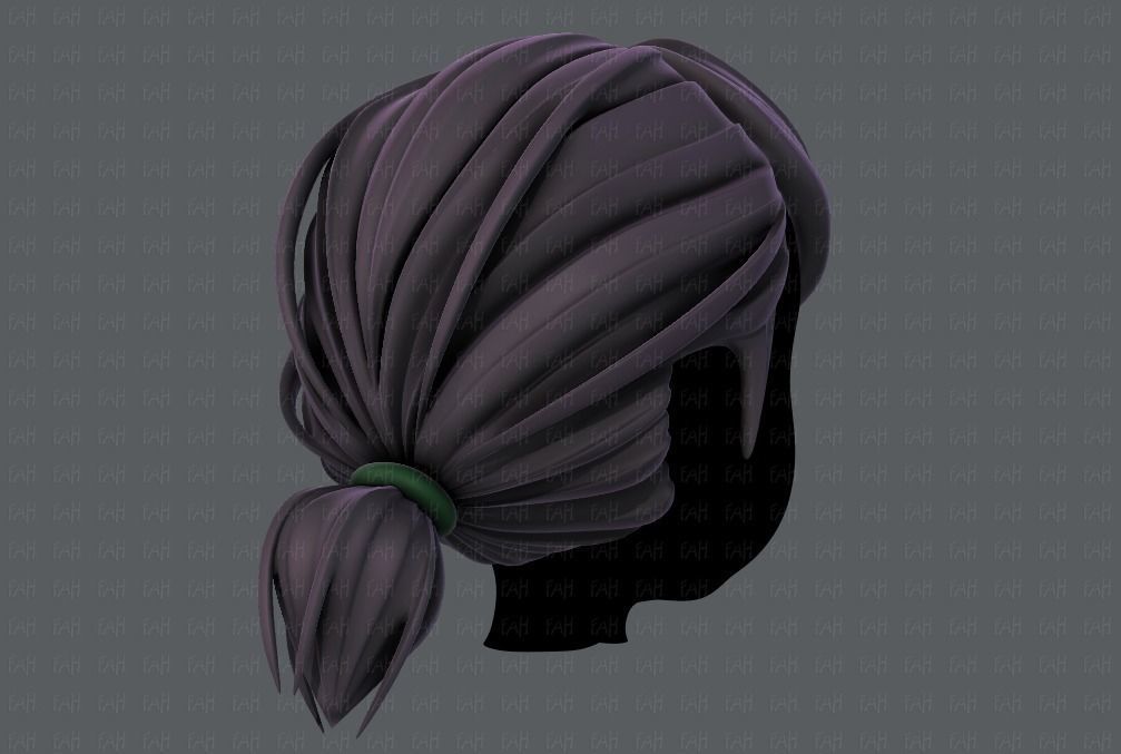 3D Hair style for girl V53 Low-poly 3D model_4