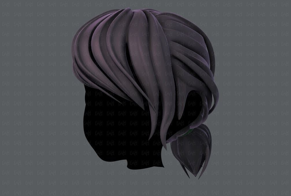 3D Hair style for girl V53 Low-poly 3D model_8