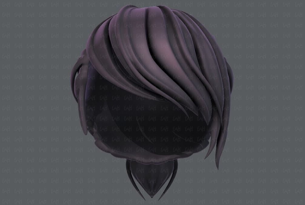 3D Hair style for girl V53 Low-poly 3D model_37