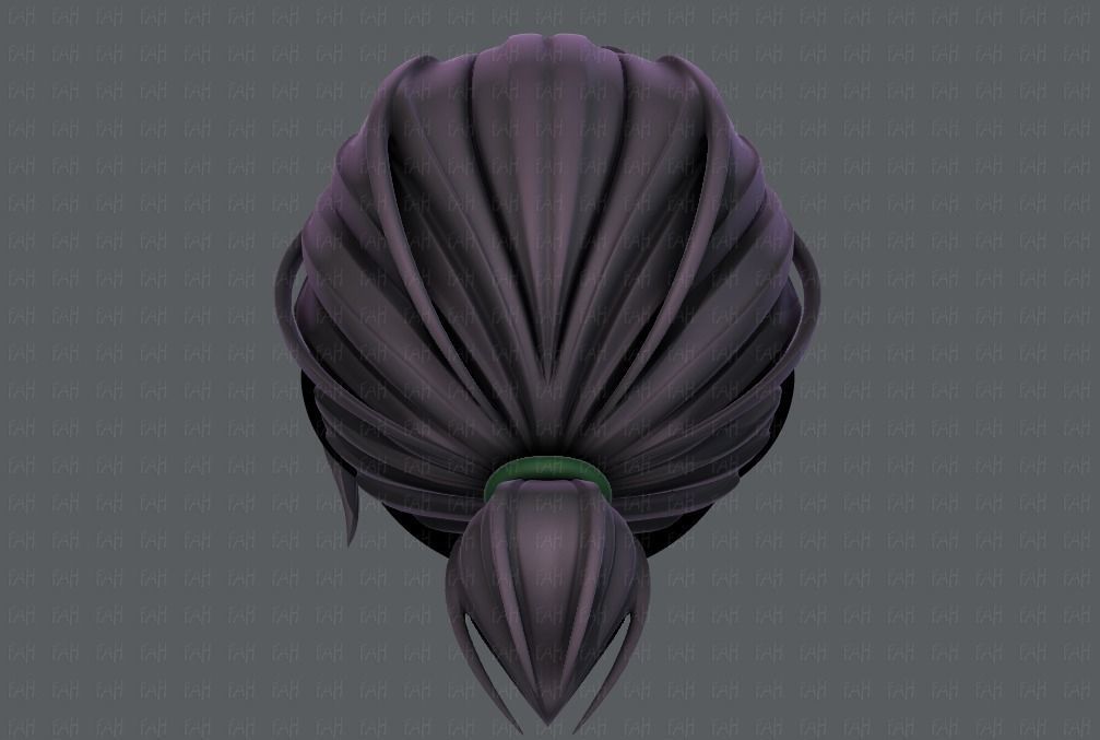 3D Hair style for girl V53 Low-poly 3D model_5