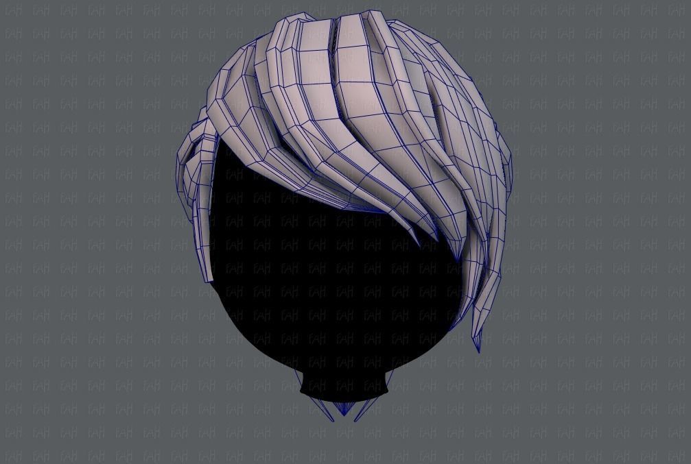 3D Hair style for girl V53 Low-poly 3D model_25