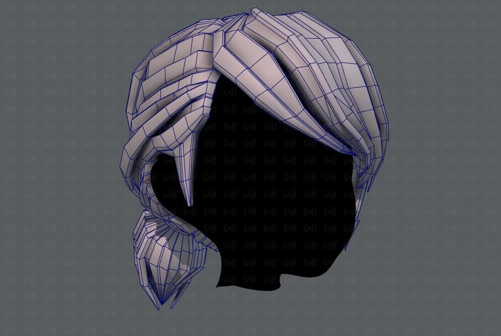 3D Hair style for girl V53 Low-poly 3D model_26