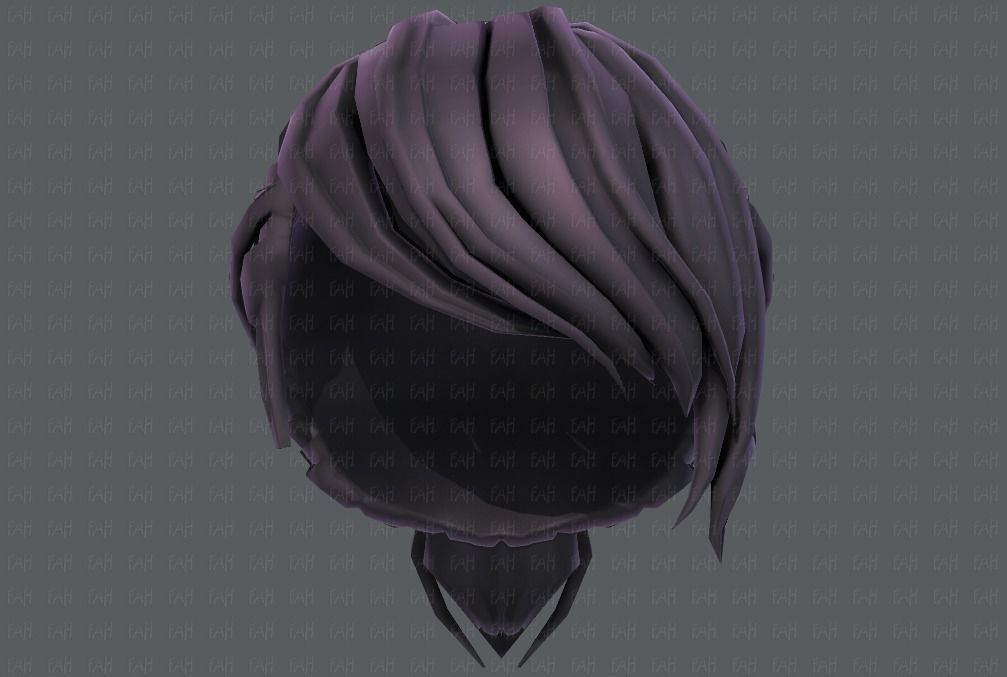 3D Hair style for girl V53 Low-poly 3D model_39