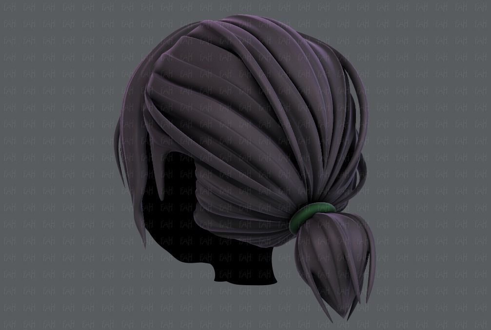 3D Hair style for girl V53 Low-poly 3D model_6