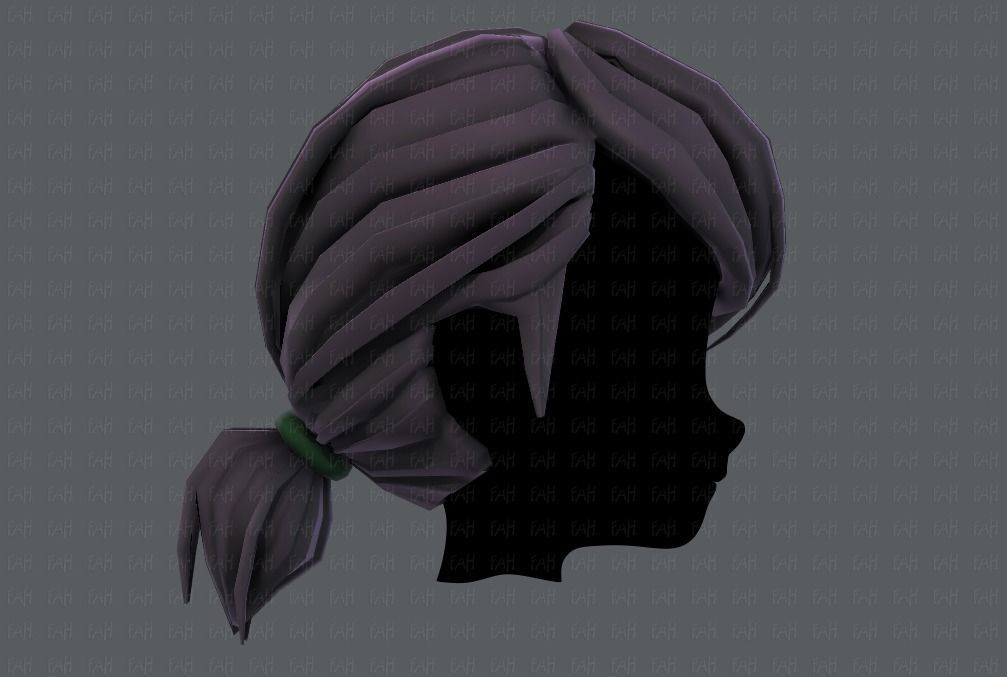 3D Hair style for girl V53 Low-poly 3D model_19