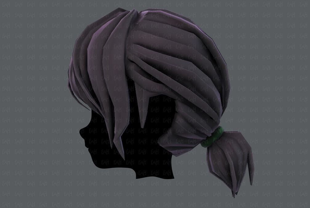 3D Hair style for girl V53 Low-poly 3D model_23