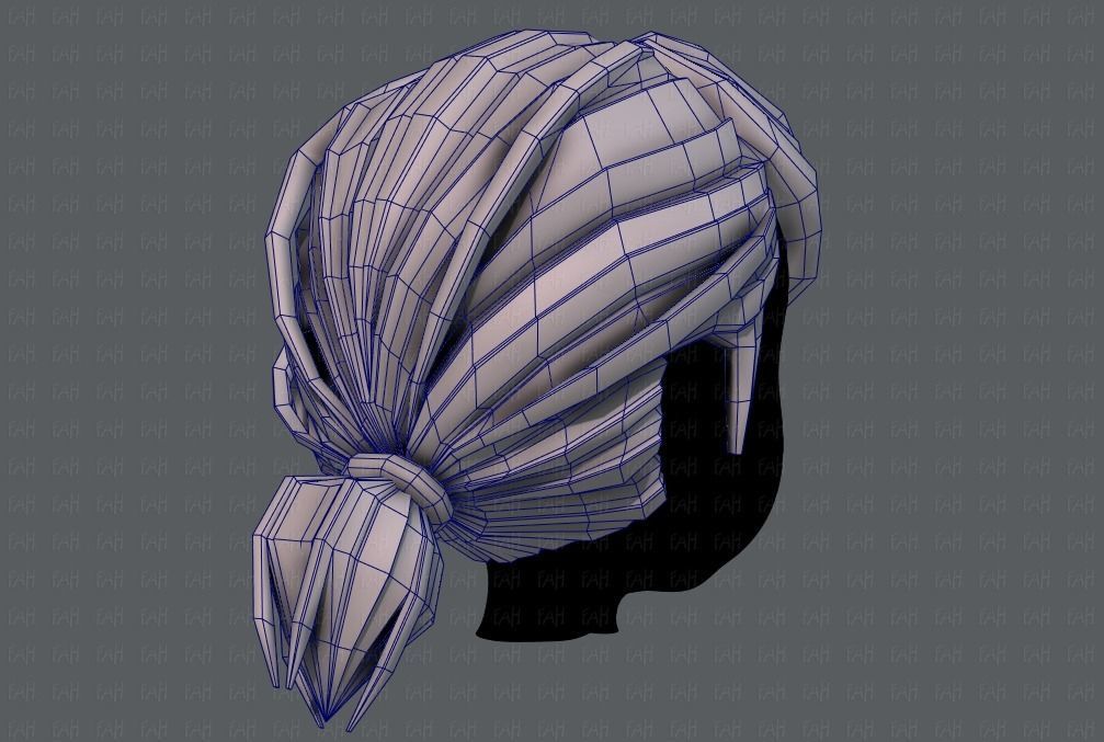 3D Hair style for girl V53 Low-poly 3D model_28